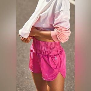 Free people movement the at home athletic shorts in passion fruit pink